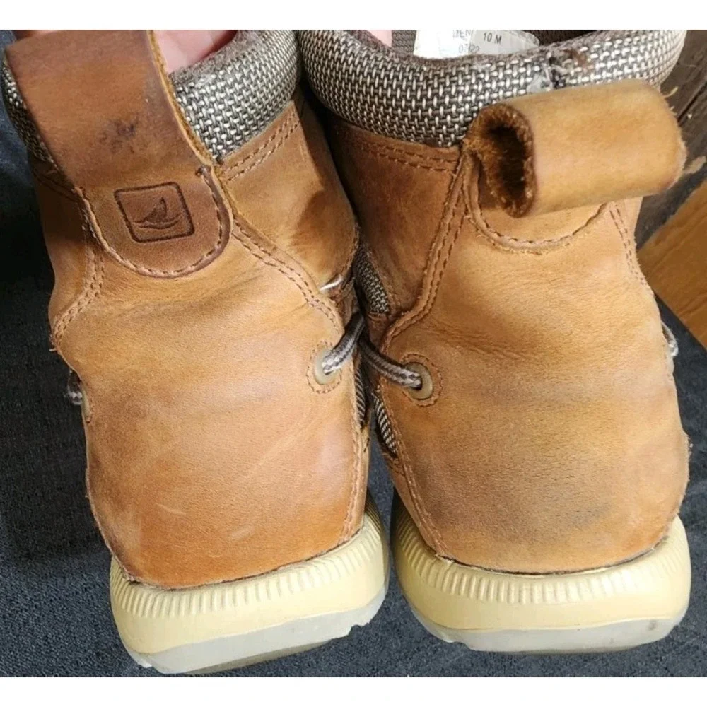 Sperry Waterproof Boat Shoes Men's Size 10M High Top Boots Brown Outdoors‎ EUC